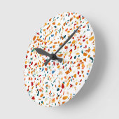 Tan Terrazzo | Eclectic Quirky Confetti Malerei | Runde Wanduhr (Winkel)