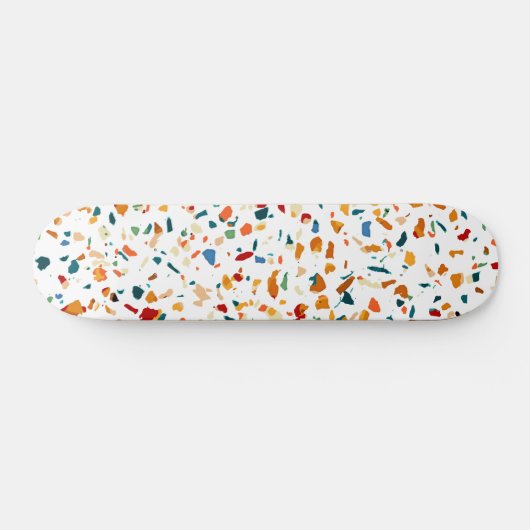Tan Terrazzo | Eclectic Quirky Confetti Malerei | Skateboard (Horizontal)