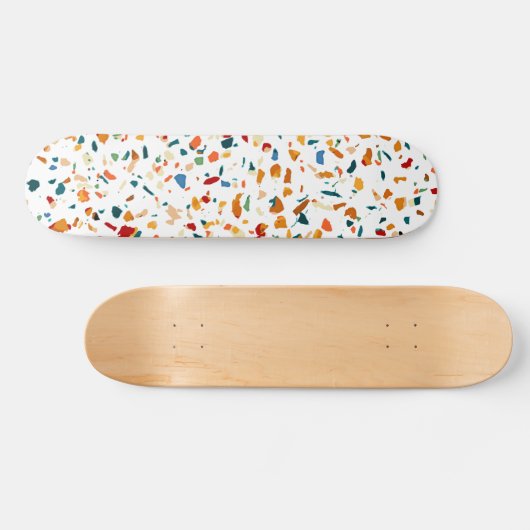 Tan Terrazzo | Eclectic Quirky Confetti Malerei | Skateboard (Horizontal)