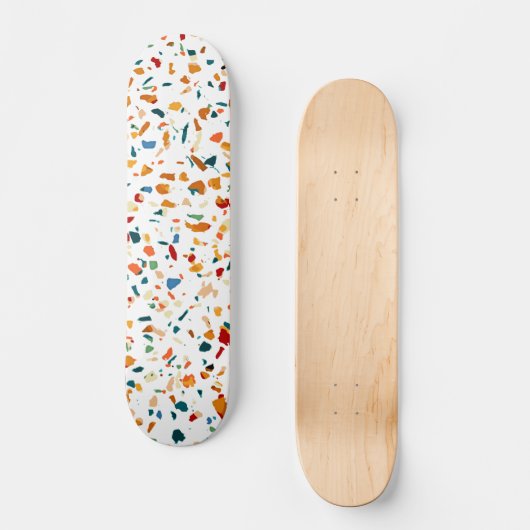 Tan Terrazzo | Eclectic Quirky Confetti Malerei | Skateboard (Vorderseite)