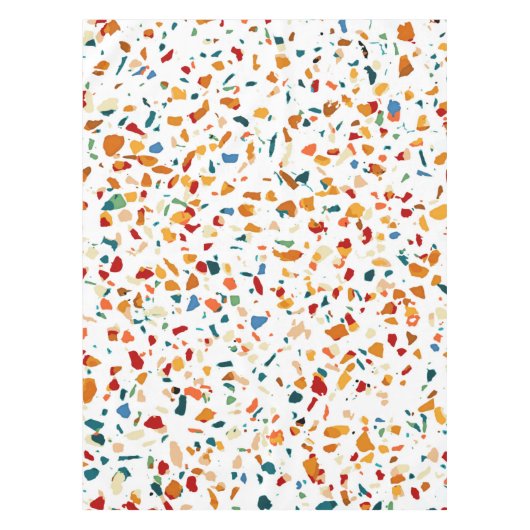 Tan Terrazzo | Eclectic Quirky Confetti Malerei | Tischdecke (Vorderseite)