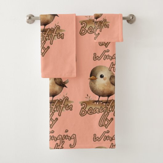 Tan Tiny Gentle Sketch Badhandtuch Set (Insitu)