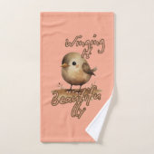 Tan Tiny Gentle Sketch Badhandtuch Set (Handtuch)