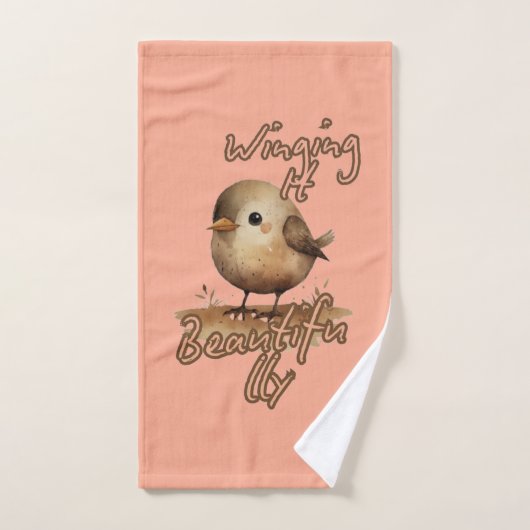 Tan Tiny Gentle Sketch Badhandtuch Set (Handtuch)