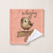 Tan Tiny Gentle Sketch Badhandtuch Set (Waschlappen)