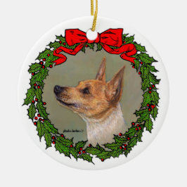 Tan Toy Fox Terrier von Glenda S. Harlan Keramik Ornament