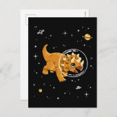 Tan Triceratops Dinos im Weltraum Postkarte (Vorne/Hinten)