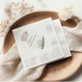 Tan Tropical Napkin für Brautparty | Green Gold Serviette