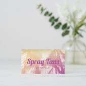 Tan Tropical Palm Beach Lila Visitenkarte (Stehend Vorderseite)