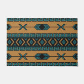 Tan Turquoise Aztec Muster Südwestdesign Fußmatte (Vorderseite)