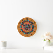 Tan & Turquoise Southwestern BOHO Mandala Runde Wanduhr (Zuhause)
