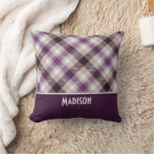 TAN u. lila kariertes Kissen (Decke)