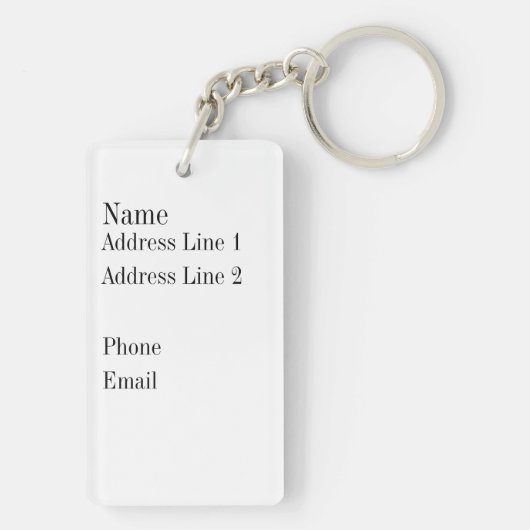 TAN u. roter karierter rechteckiger Arcylic Schlüsselanhänger (Rückseite)