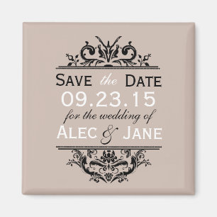 TAN u. schwarzer Wappen-Save the Date Magnet