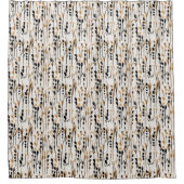 Tan und Abstrakte Schwarze Wiese Duschvorhang (Vorderseite)