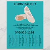 Tan und Aquamariner Balletttanz Abreißen Streifen Flyer (Vorne)