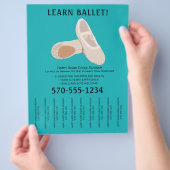 Tan und Aquamariner Balletttanz Abreißen Streifen Flyer (Hand)