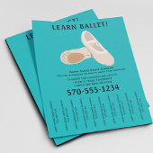 Tan und Aquamariner Balletttanz Abreißen Streifen Flyer