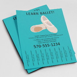 Tan und Aquamariner Balletttanz Abreißen Streifen Flyer