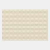 Tan und Beige Gingham Kariertes Muster Geschenkpapier Set (Vorderseite)