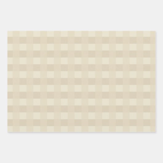 Tan und Beige Gingham Kariertes Muster Geschenkpapier Set (Vorderseite)