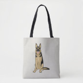 Tan und Black Niedlich German Shepherd Dog GSD Tasche (Vorderseite)
