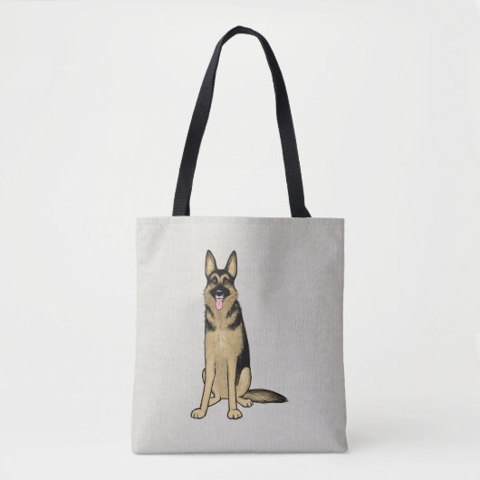 Tan und Black Niedlich German Shepherd Dog GSD Tasche (Vorderseite)