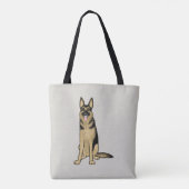 Tan und Black Niedlich German Shepherd Dog GSD Tasche (Rückseite)