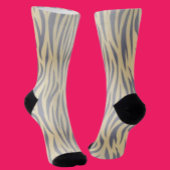 Tan und Black Zebra Stripe Crew Socks Socken