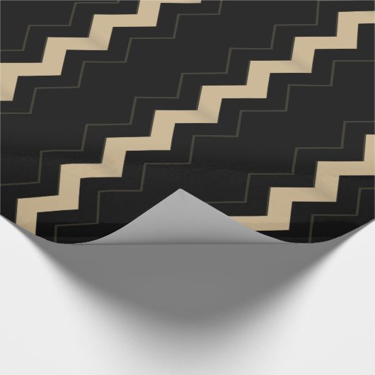 Tan und Black Zigzag Geschenkpapier (Ecke)