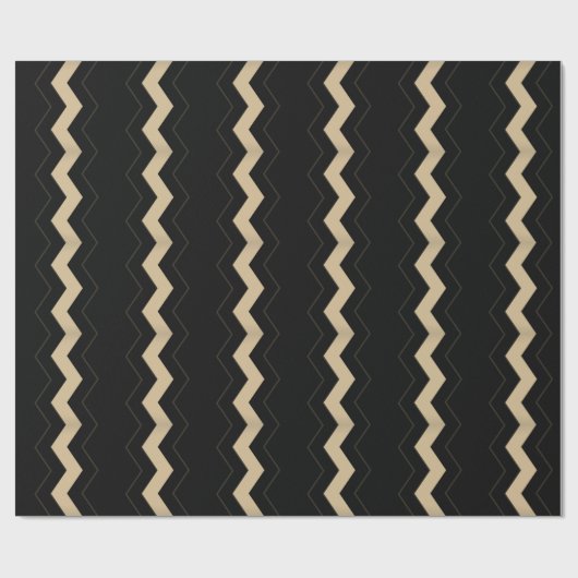 Tan und Black Zigzag Geschenkpapier (Flach)