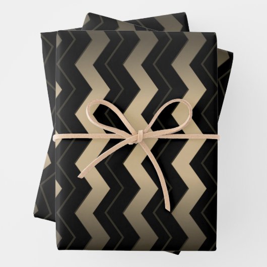 Tan und Black Zigzag Geschenkpapier Set (Beispiel)