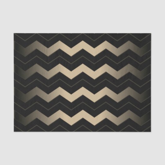 Tan und Black Zigzag Seidenpapier (Vorderseite)