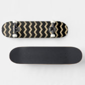 Tan und Black Zigzag  Skateboard (Horizontal)