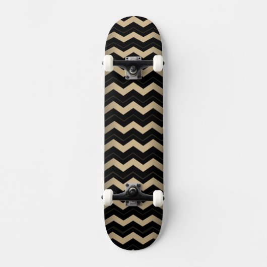 Tan und Black Zigzag  Skateboard (Vorderseite)