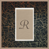 Tan und Braun Mit Monogramm Minimalistisch neutral Serviette