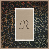 Tan und Braun Mit Monogramm Minimalistisch neutral