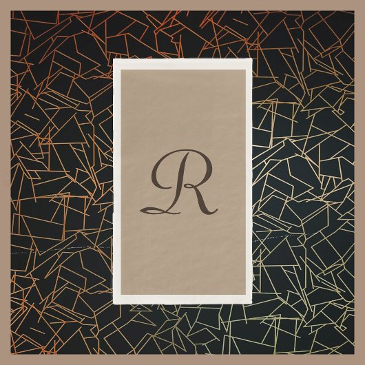 Tan und Braun Mit Monogramm Minimalistisch neutral Serviette