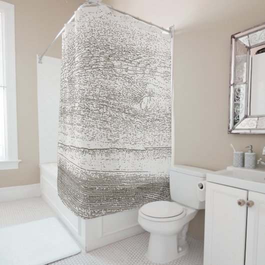 Tan und Braun Muster Duschvorhang aus rustikalem H (Beispiel)