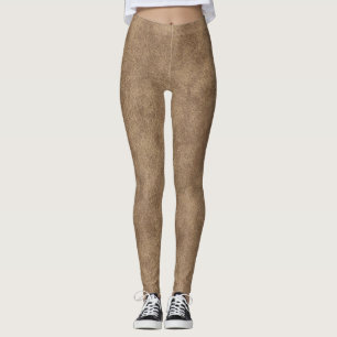 Tan und Brown Imitats Leather Leggings