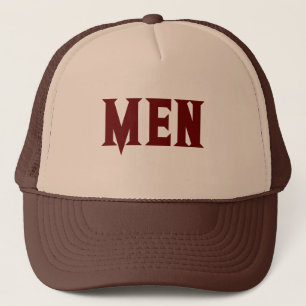Tan und Brown MEN Text mit Men's boy Cool Hat Cap Truckerkappe