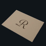 Tan und Brown Mit Monogramm Doormat Fußmatte<br><div class="desc">Diese personalisierte mit Monogramm Türmatte kann eine beliebige Hintergrundfarbe sein - klicken Sie einfach auf Anpassen. Hintergrund ist braun; Monogramm ist dunkelbraun. Ein tolles Geschenk für eine Hochzeit oder Hauswärmung. Leicht zu warten. Alle Rechte vorbehalten © 2015 Alan & Marcia Socolik.</div>