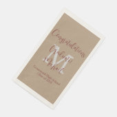 Tan und Brown Mit Monogramm Minimal Graduation Par Serviette (Ecke)