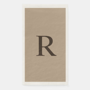 Tan und Brown Mit Monogramm Minimalistisch neutral Serviette