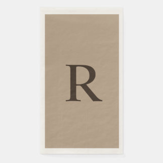 Tan und Brown Mit Monogramm Minimalistisch neutral Serviette
