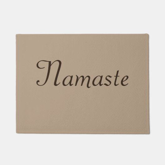 Tan und Brown Namaste Door Mat Doormat Yoga Fußmatte (Vorderseite)