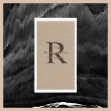 Tan und Brown Name Mit Monogramm Paper Handtuch