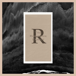 Tan und Brown Name Mit Monogramm Paper Handtuch Serviette