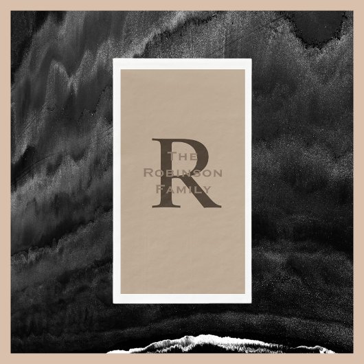 Tan und Brown Name Mit Monogramm Paper Handtuch Serviette