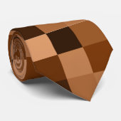 Tan und Brown Squares Krawatte (Gerollt)